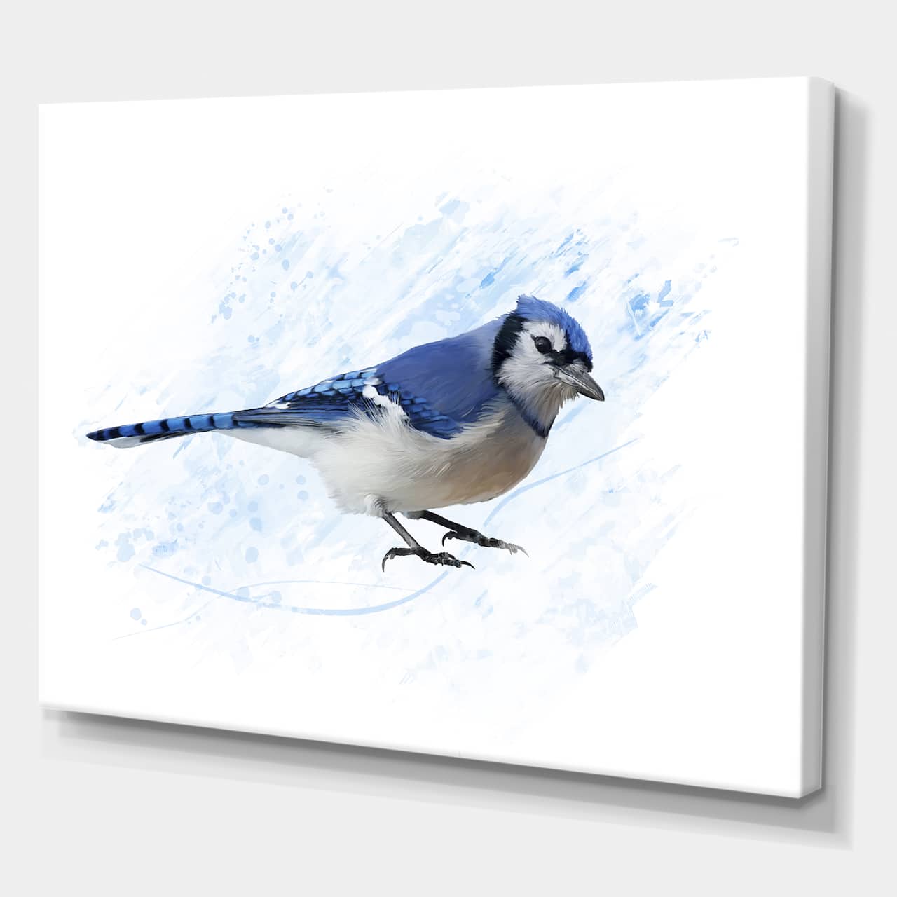 Designart - Vintage Blue Jay Bird - Traditional Canvas Wall Art Print